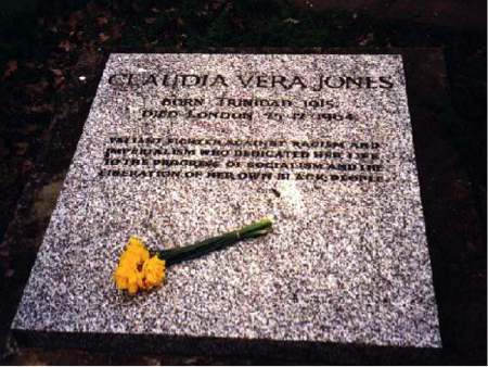 Tombstone of Claudia Jones in Highgate Cemetery